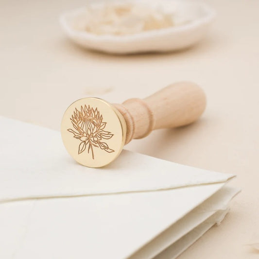 Artisaire/Sealing Stamp/Protea Wax Stamp - Classic Blonde Handle