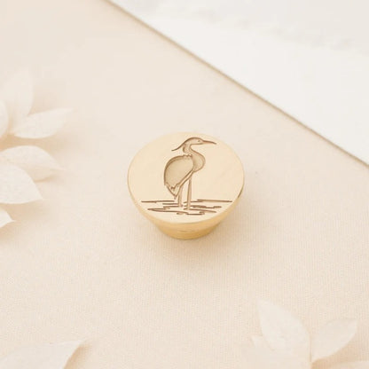 Artisaire/Sealing Stamp/Heron 3D Wax Stamp - Classic Blonde Handle