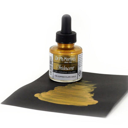 Dr. Ph. Martin's/Calligraphy Ink/Iridescent Colors, Copperplate Gold (30ml)