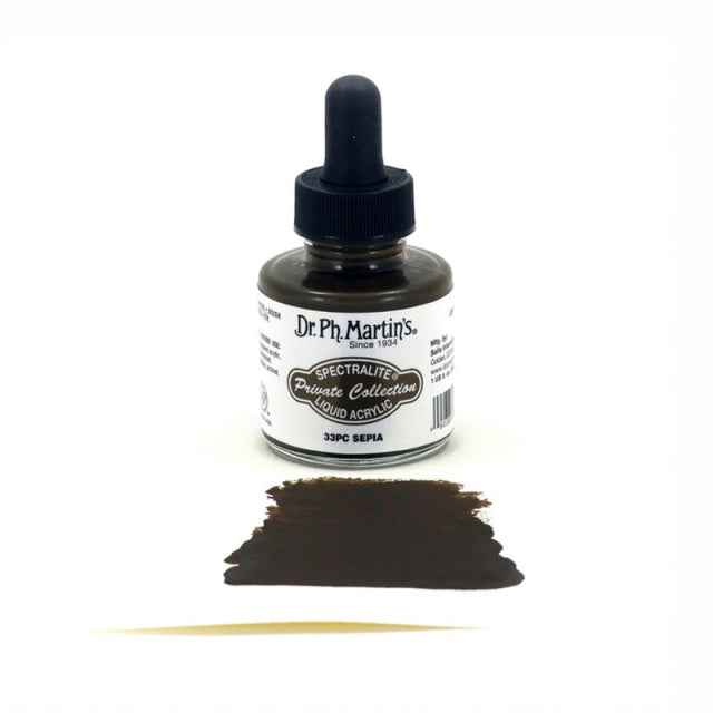 Dr. Ph. Martin's/カリグラフィーインク/Spectralite Private Collection Liquid Acrylics  Sepia (30ml)