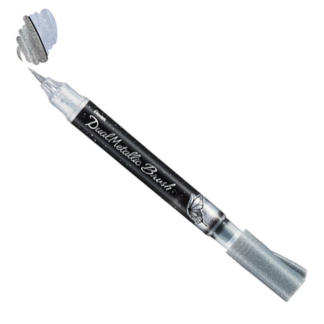 Pentel/Brush Calligraphy/Dual Metallic Brush Silver