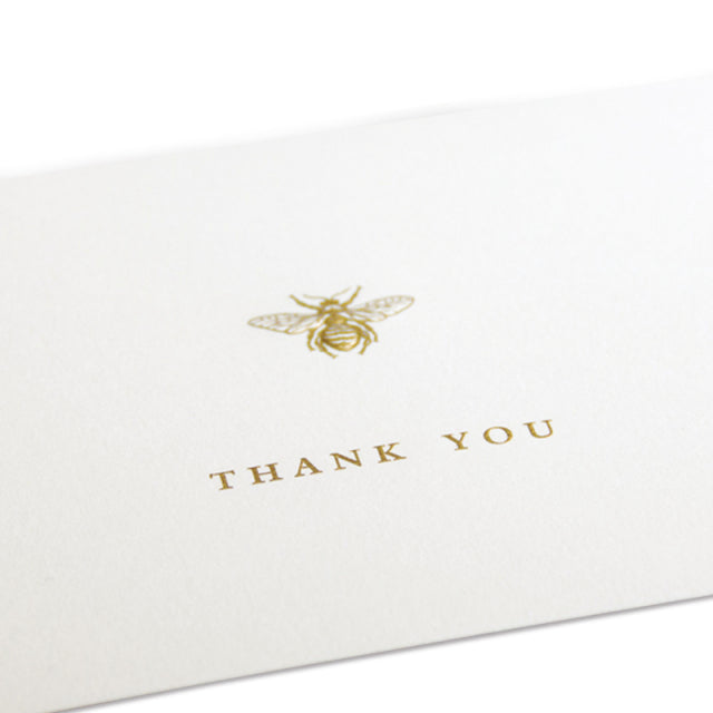 Crane/Set of 10 box cards/Engraved Bumble Bee Thank You Note