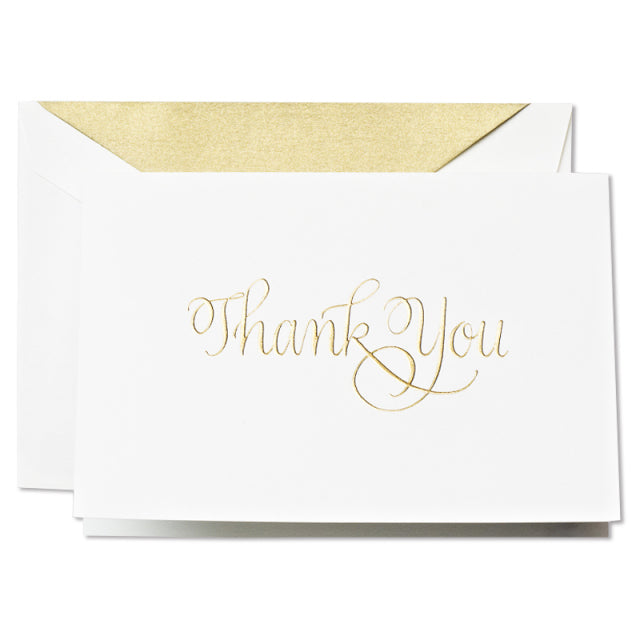 Crane/Box Card/Hand Engraved Calligraphic Thank You Notes