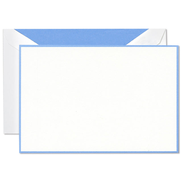 Crane/Box Card/Newport Blue Bordered Correspondence Card