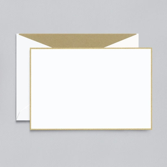 Crane/Box Card/Gold Bordered PW Card (10 Flat Cards / 10 Envelopes)