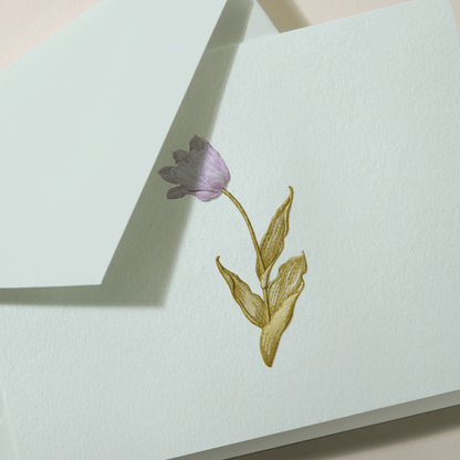 Crane/ボックスカード/Engraved Tulip Note Beach Glass Kid Finish（10 Cards / 10 Envelopes）
