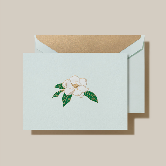 Crane/ボックスカード/Hand Engraved Magnolia Blossom Note（10 Cards / 10 Envelopes）