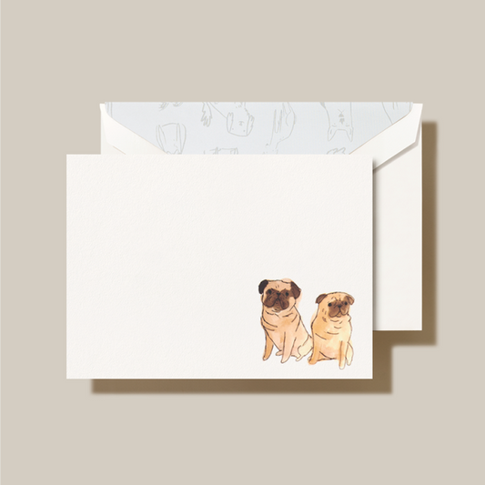 Crane/ボックスカード/Pug Note on Pearl White（10 Cards / 10 Envelopes）