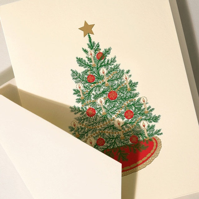 Crane/ボックスカード/Candlelight Christmas Tree Holiday Greeting Card