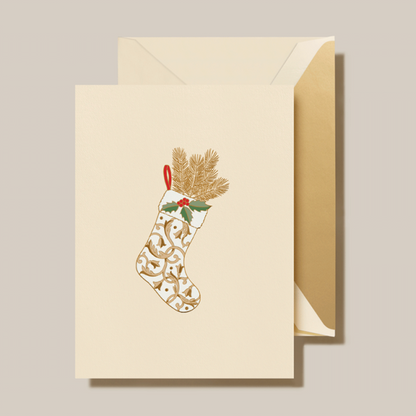 Crane/Box Card/Regal Stocking Holiday Greeting Card