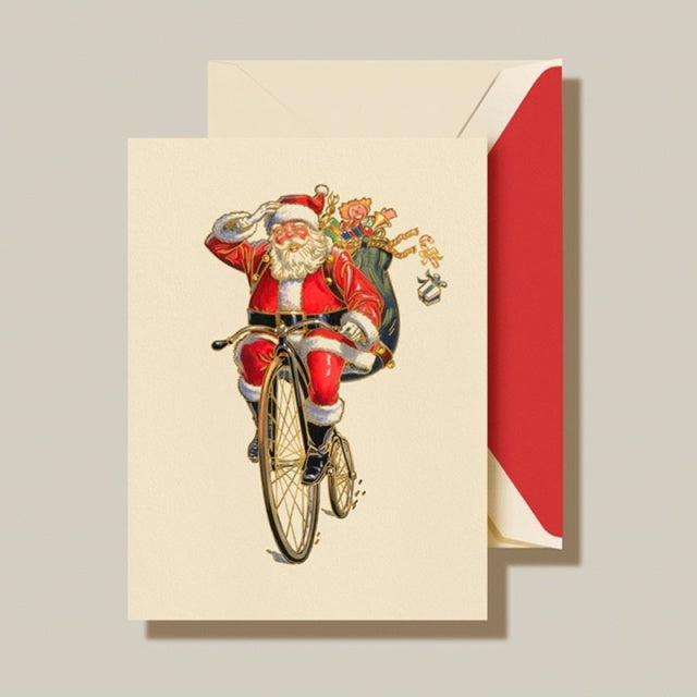 Crane/ボックスカード/Penny Farthing Santa Holiday Greeting Card