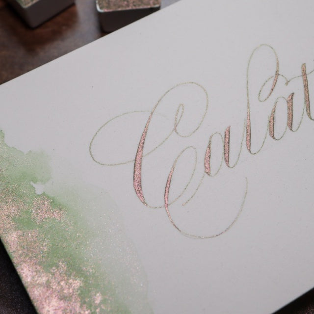 The Creative Kinds/Calligraphy Ink/Single Half Pan Shimmer - Calathea