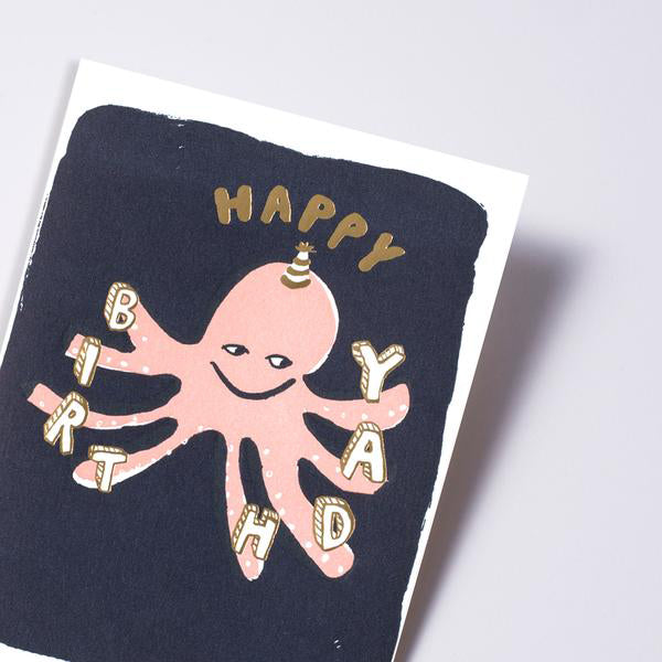 Egg Press/Single Card/Octopus Birthday