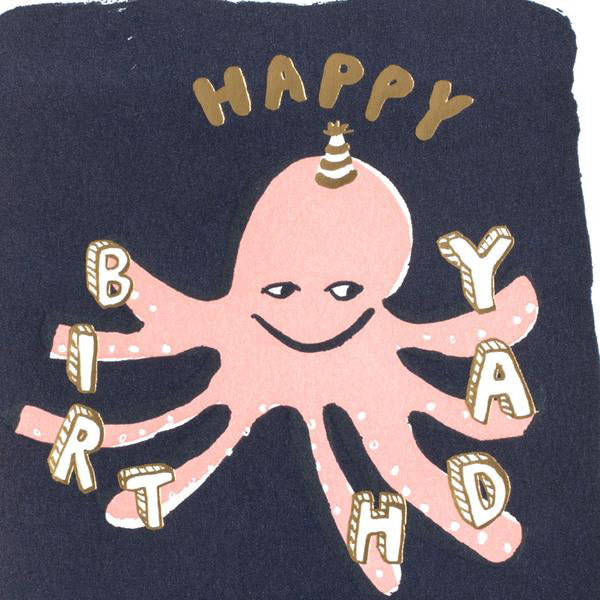 Egg Press/Single Card/Octopus Birthday