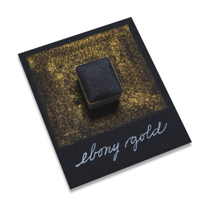 The Creative Kinds/Calligraphy Ink/Single Half Pan Shimmer - Ebony Gold