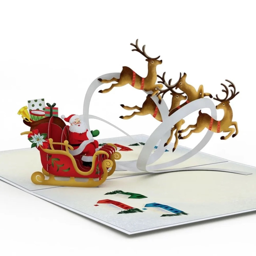 Lovepop/Single Card/Sant Sleigh and Reindeer