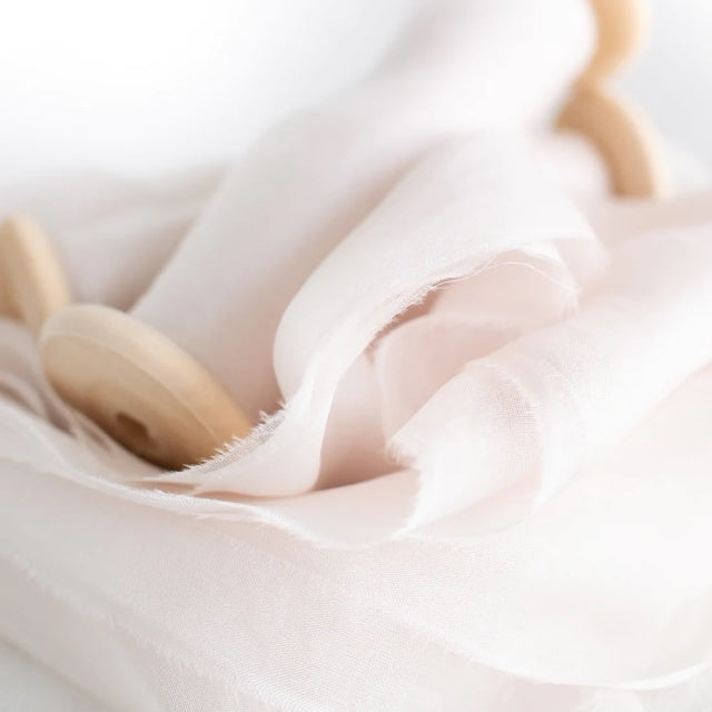 Lademya Silks/Gauze Silk Ribbon -Beige Pink