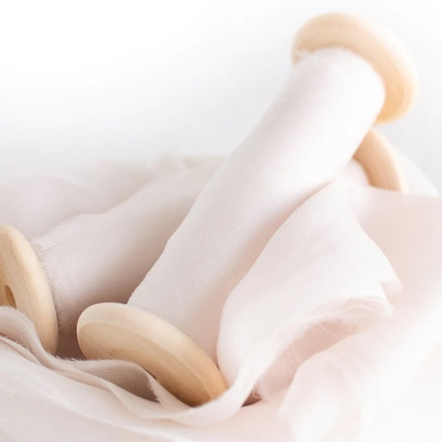 Lademya Silks/Gauze Silk Ribbon -Beige Pink