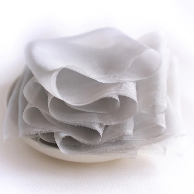 Lademya Silks/Gauze Silk Ribbon -Pale Gray