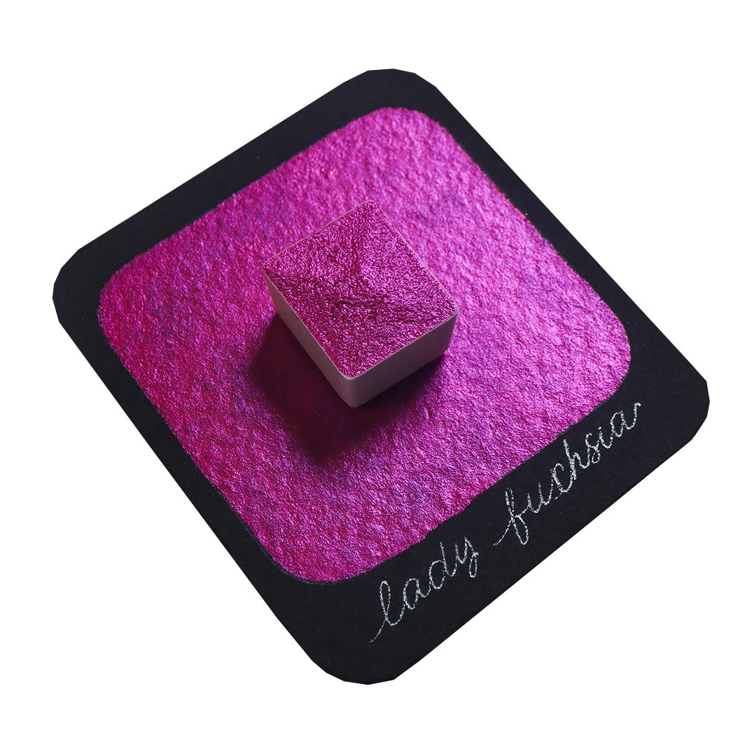 The Creative Kinds/Calligraphy Ink/Single Half Pan Shimmer - Lady Fuchsia