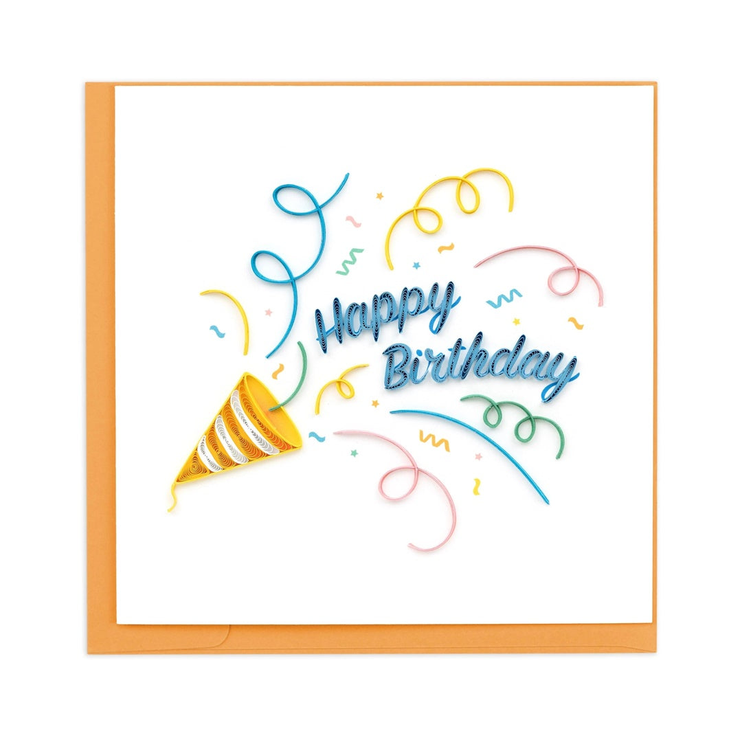 Quilling Card/Greeting Card/Quilled Happy Birthday Confetti