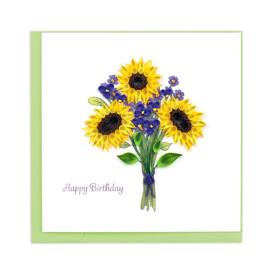 Quilling Card/グリーティングカード/Birthday Sunflower Bouquet