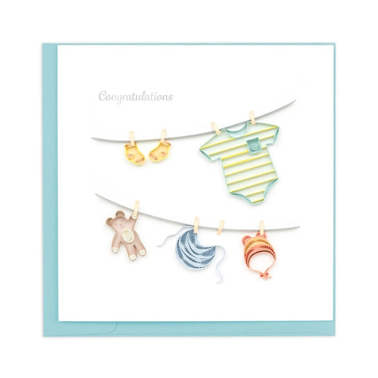 Quilling Card/Greeting Card/Baby Clothesline