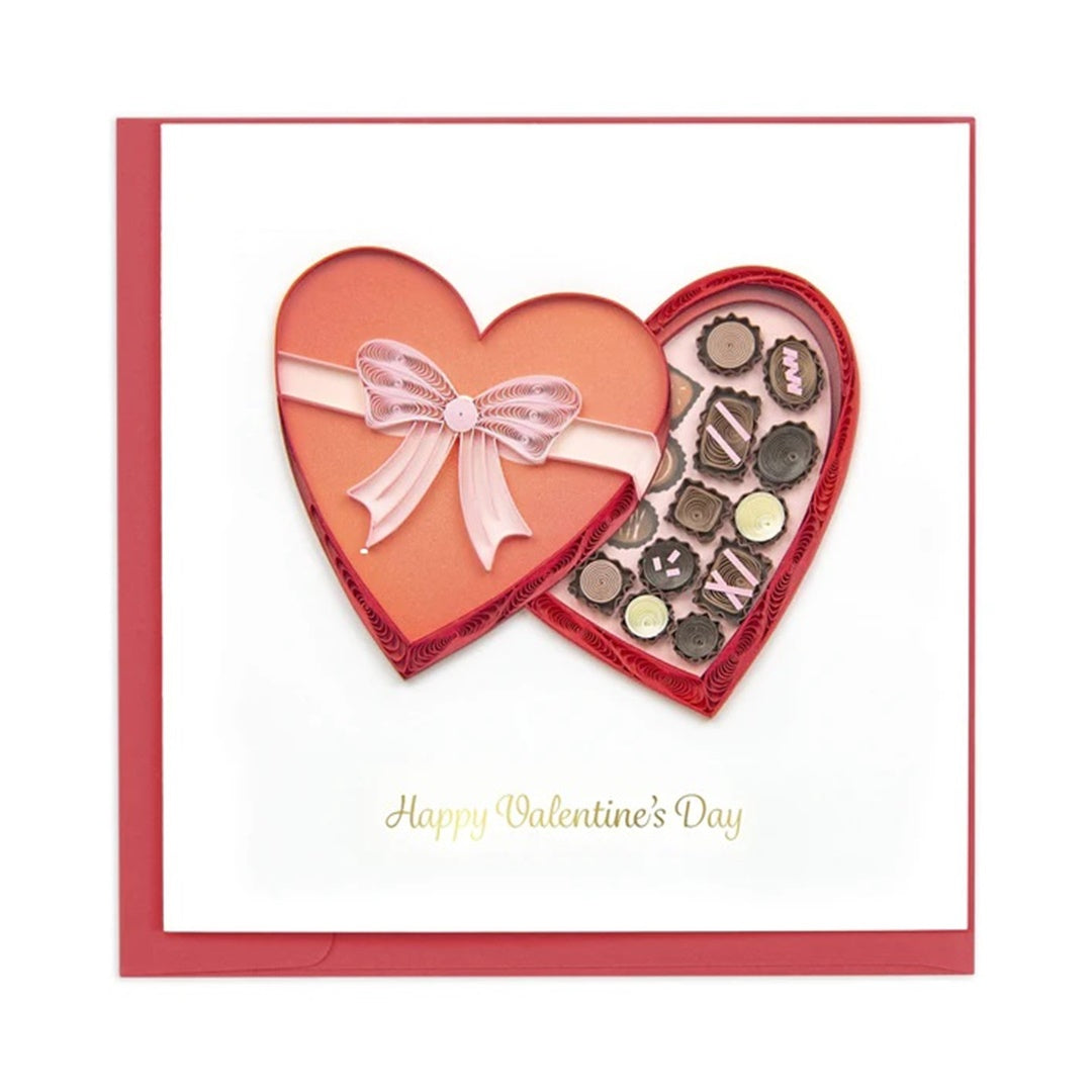 Quilling Card/グリーティングカード/Box of Chocolates Valentine's Day Card