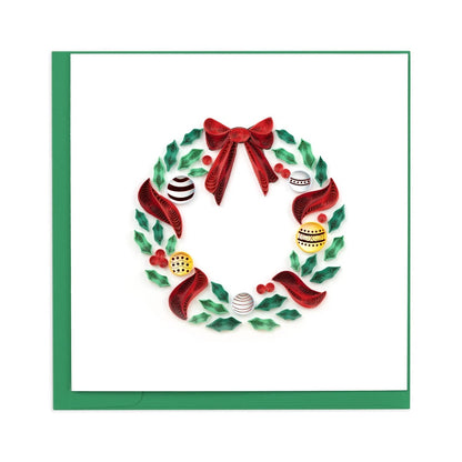 Quilling Card/グリーティングカード/Holiday Wreath With Ornaments