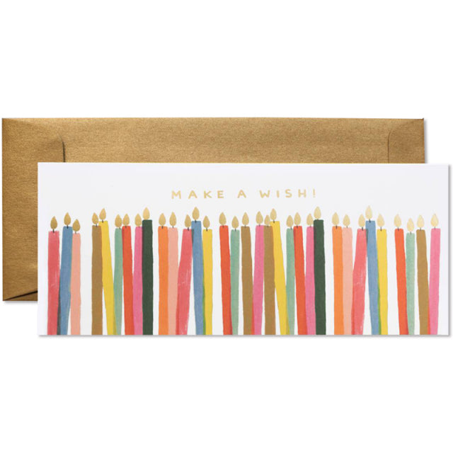 Rifle Paper/Single Card/Make A Wish Candles