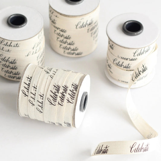 Studio Carta/Cotton Ribbon/Celebrate Calligraphy Ribbon-20 yards (19m)