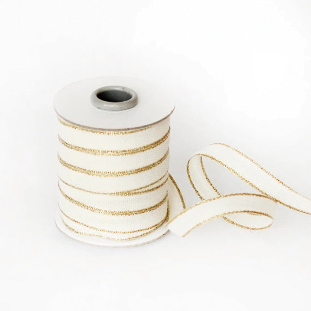 Studio Carta/Drittofilo Cotton Ribbon - Natural/Gold