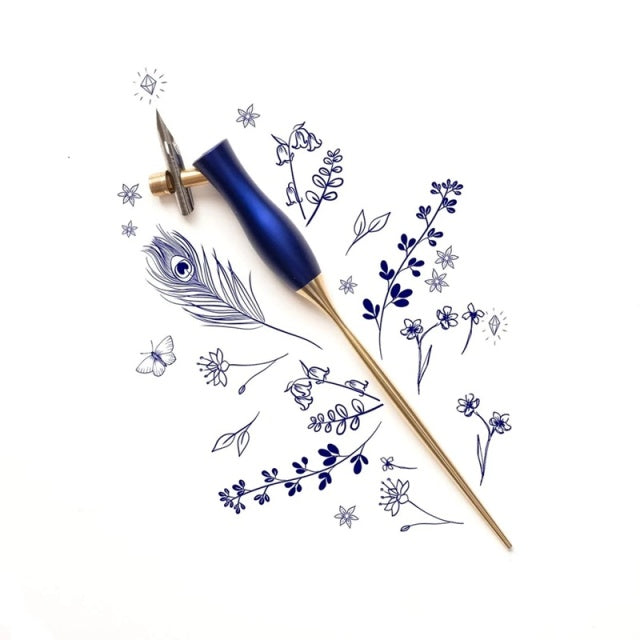 Tom's Studio/Calligraphy Holder/Bloom - Calligraphy Pen - Bluebell