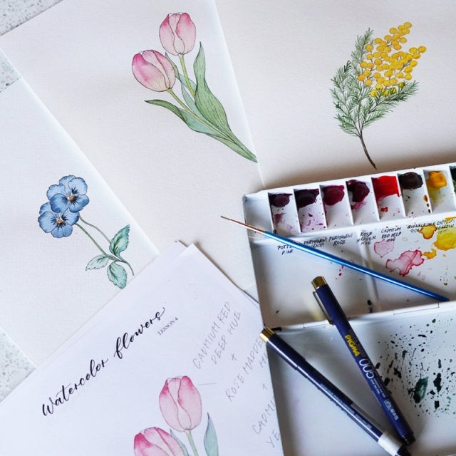 Shiho Sakurai - Botanical Illustration Watercolor Course May-October 2024 (5 sessions)