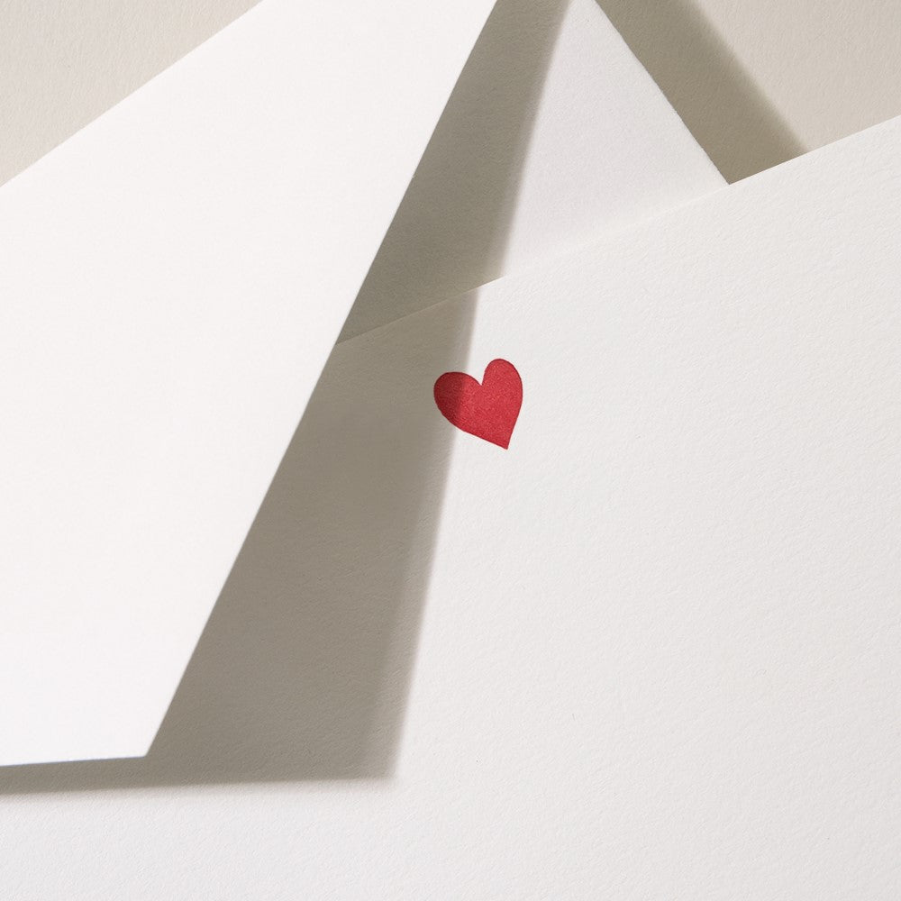 Crane/Box card/Thermography Sweet Heart card