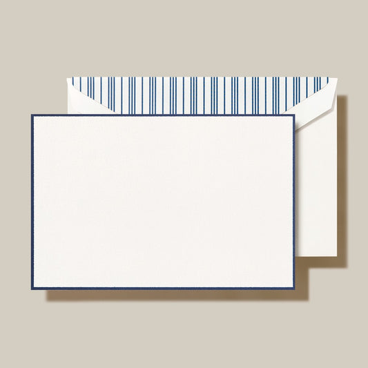 Crane/ボックスカード/Navy Bordered Pearl White Card