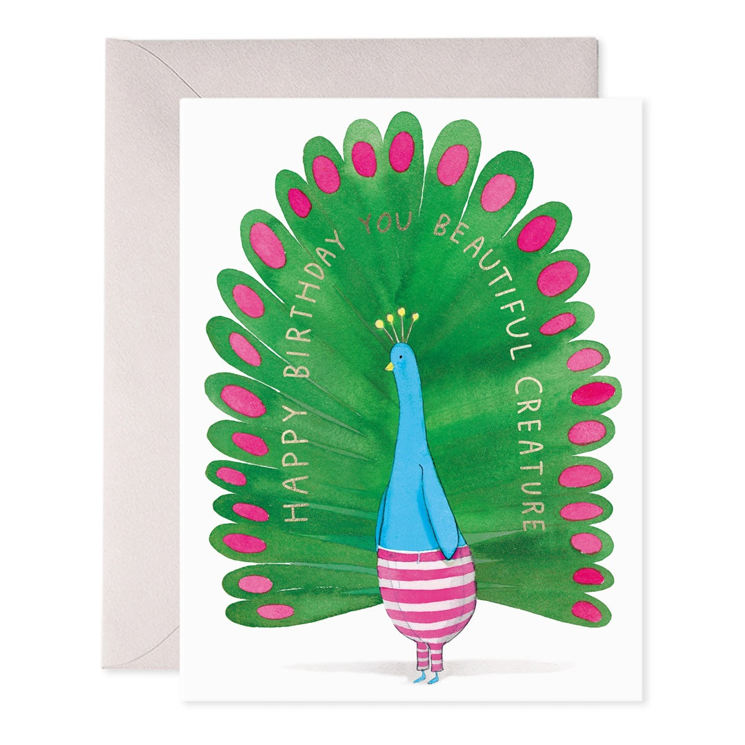 E.Frances/Single Card/Peacock Birthday