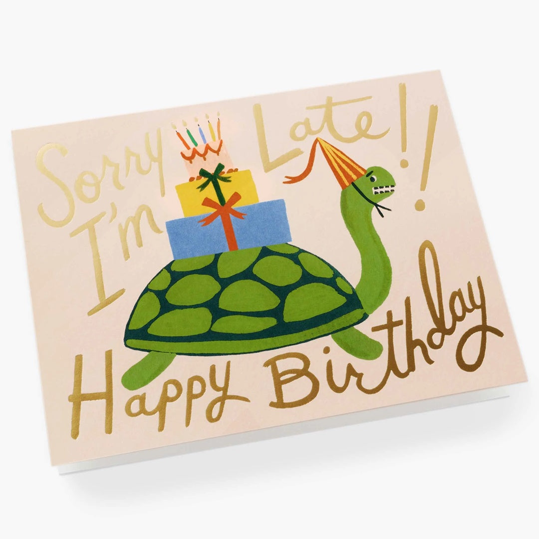 Rifle Paper/Single Card/Turtle Belated Birthday