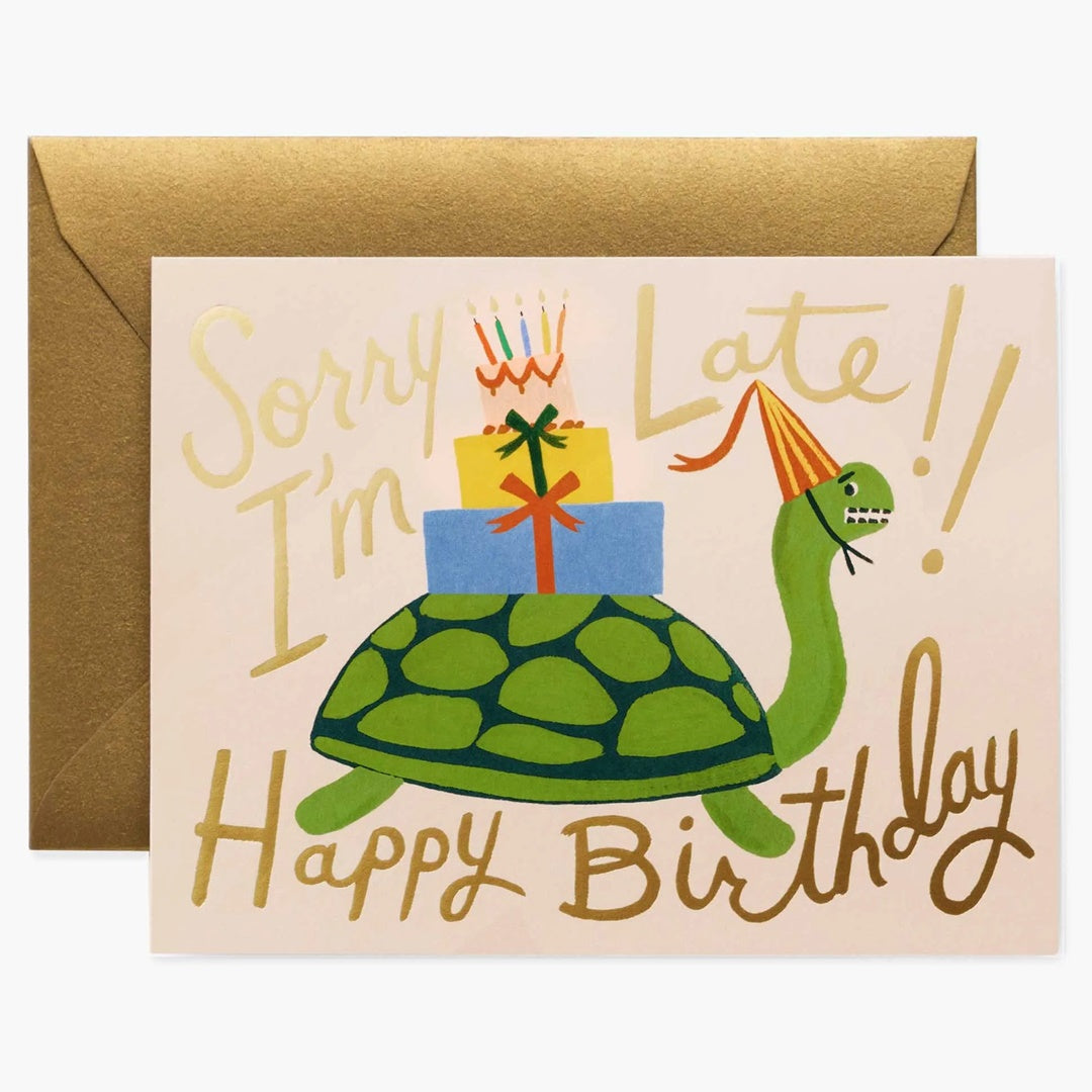 Rifle Paper/Single Card/Turtle Belated Birthday