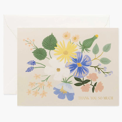 Rifle Paper/Single Card/Garden Party Blue Thank You