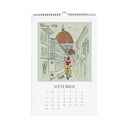 Rifle Paper/カレンダー/2025 Wall Calendar - Travel Sketchbook