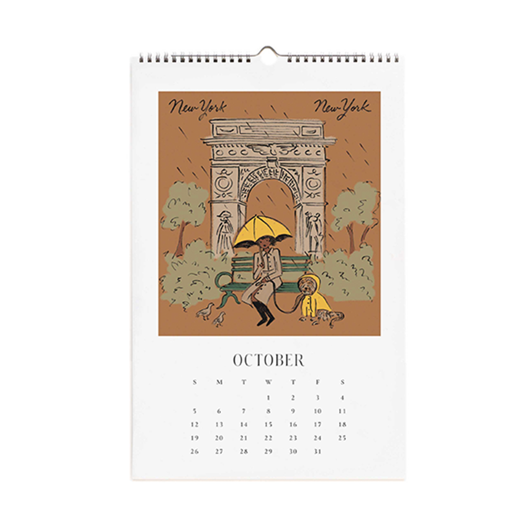 Rifle Paper/カレンダー/2025 Wall Calendar - Travel Sketchbook