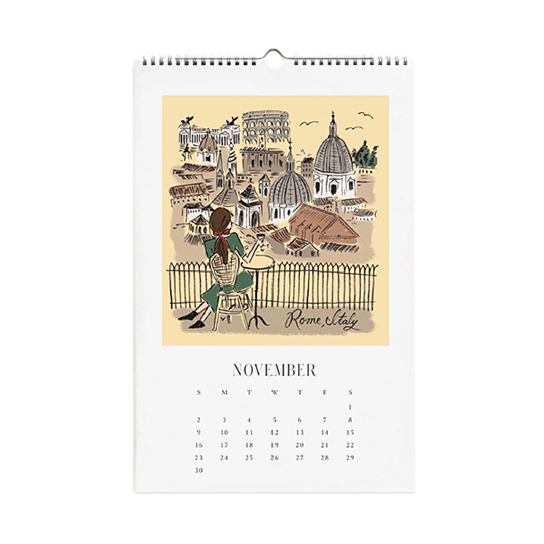 Rifle Paper/カレンダー/2025 Wall Calendar - Travel Sketchbook