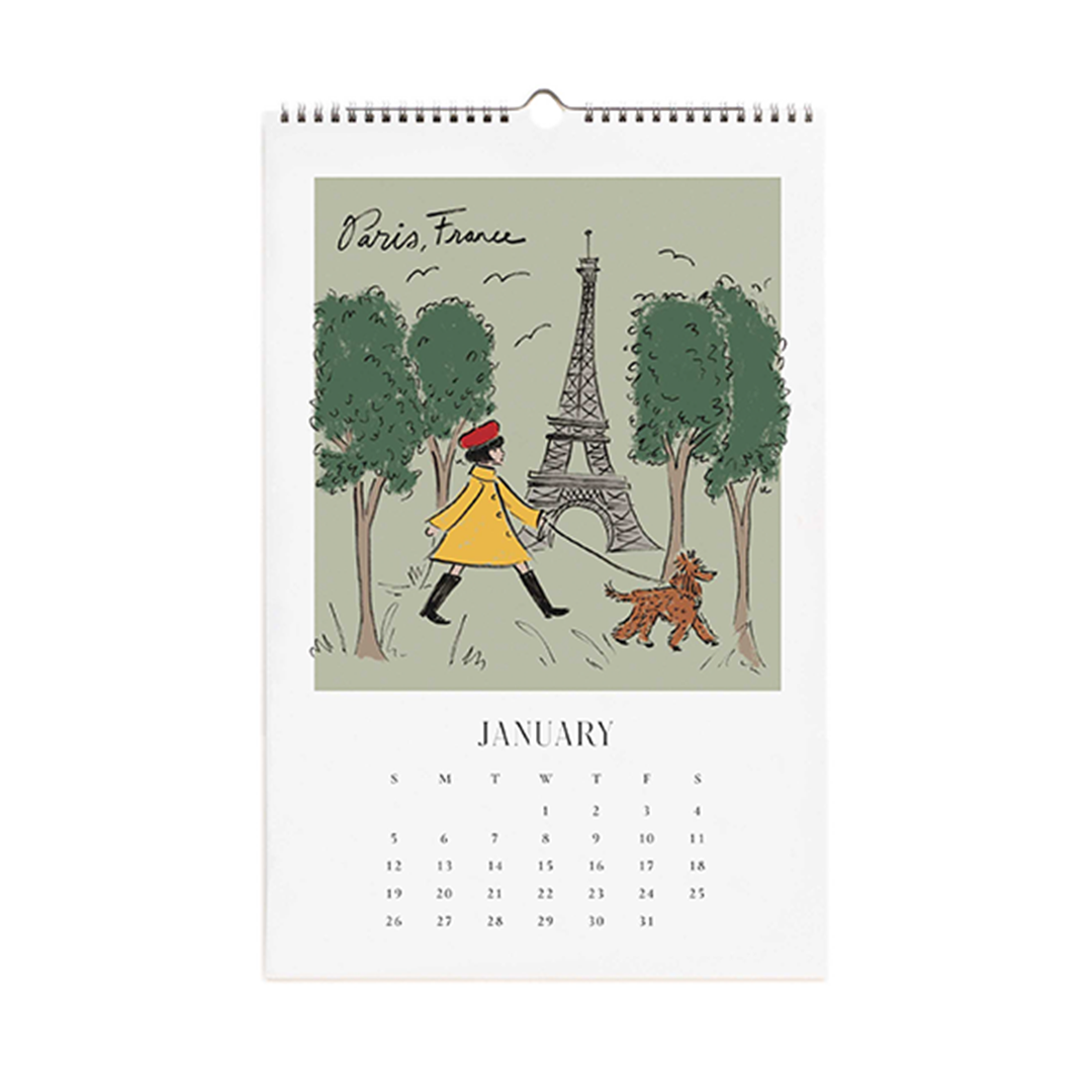 Rifle Paper/カレンダー/2025 Wall Calendar - Travel Sketchbook