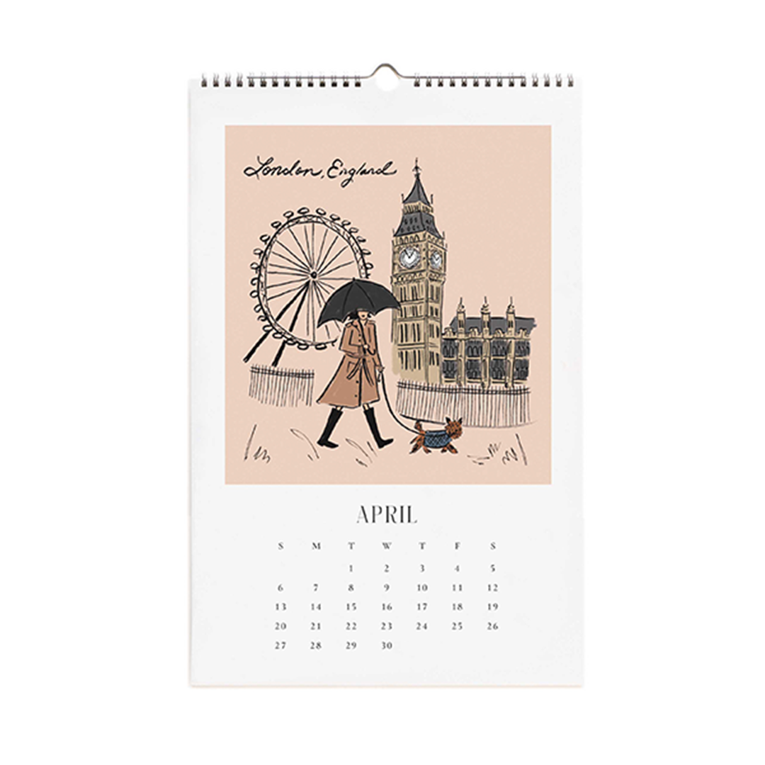 Rifle Paper/カレンダー/2025 Wall Calendar - Travel Sketchbook