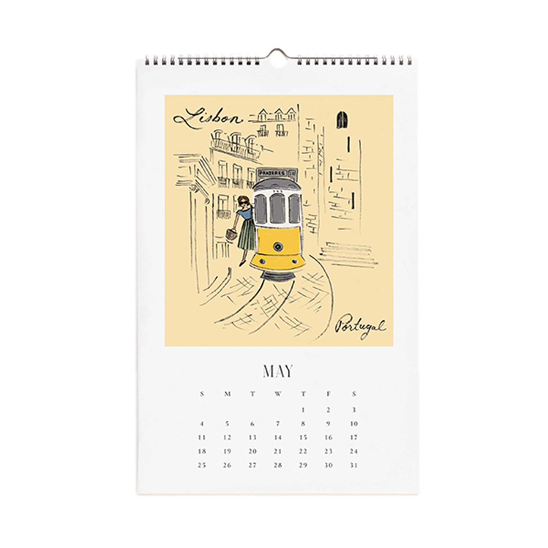 Rifle Paper/カレンダー/2025 Wall Calendar - Travel Sketchbook