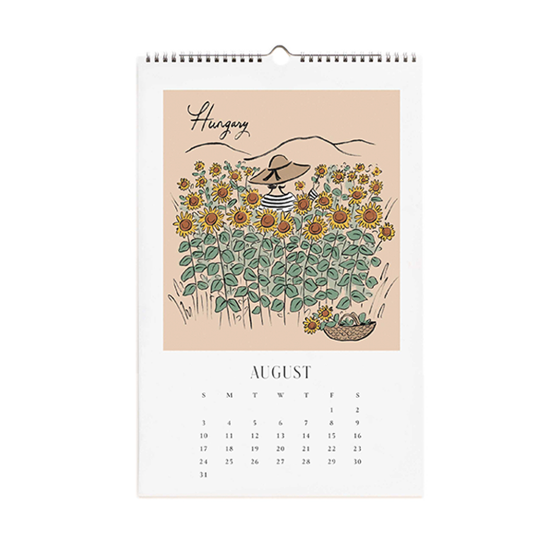 Rifle Paper/カレンダー/2025 Wall Calendar - Travel Sketchbook