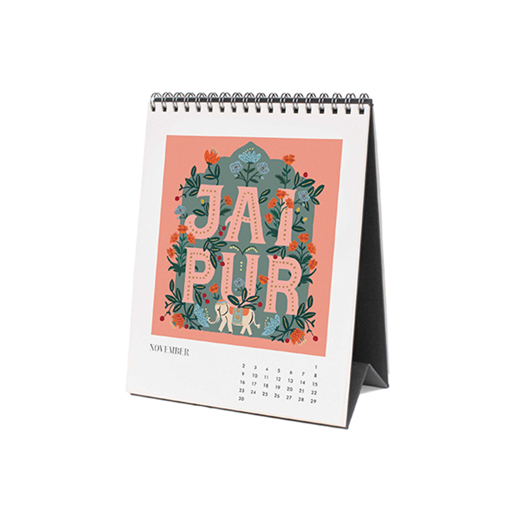 Rifle Paper/カレンダー/2025 Desk Calendar - Greetings From Around the World