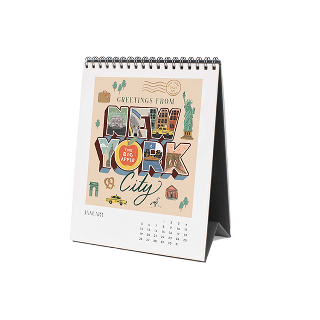 Rifle Paper/カレンダー/2025 Desk Calendar - Greetings From Around the World