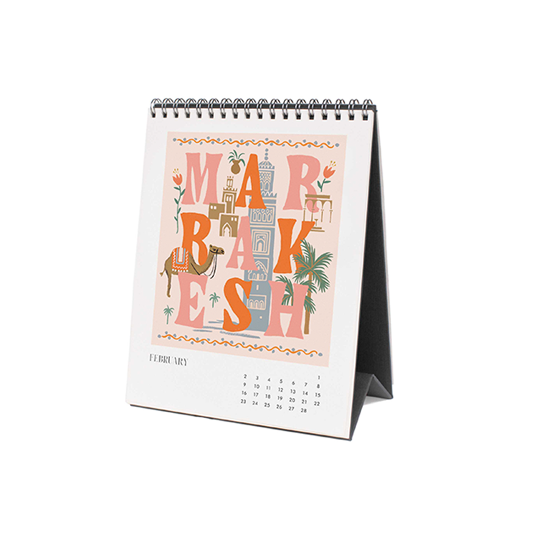 Rifle Paper/カレンダー/2025 Desk Calendar - Greetings From Around the World